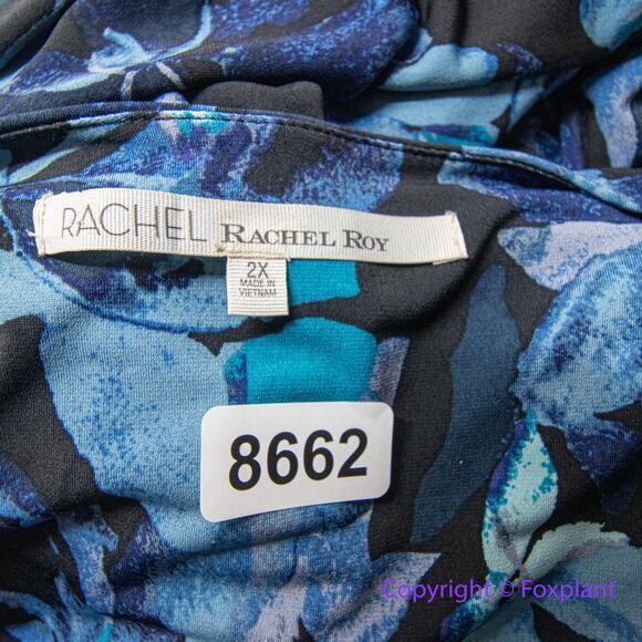 RACHEL Rachel Roy Sleeveless Printed Matte Jersey Dress in Teal Berry‎ Bush, 2X - Picture 12 of 13